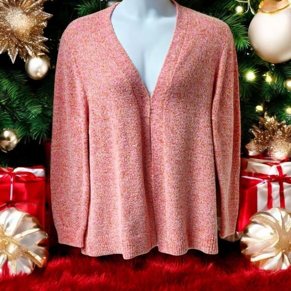 NEW LANE BRYANT Plus Size Women's Warm Pink Sparkly Cardigan Size 18/20 - Picture 1 of 15